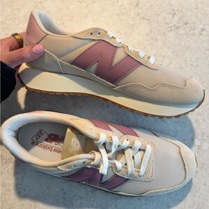 New Balance Women's Beige and Pink Sneakers